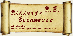 Milivoje Belanović vizit kartica